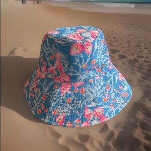 NWOT Lilly Pulitzer Reversible Canvas Sunhat Summer UPF50+ Bahamian Rhapsody